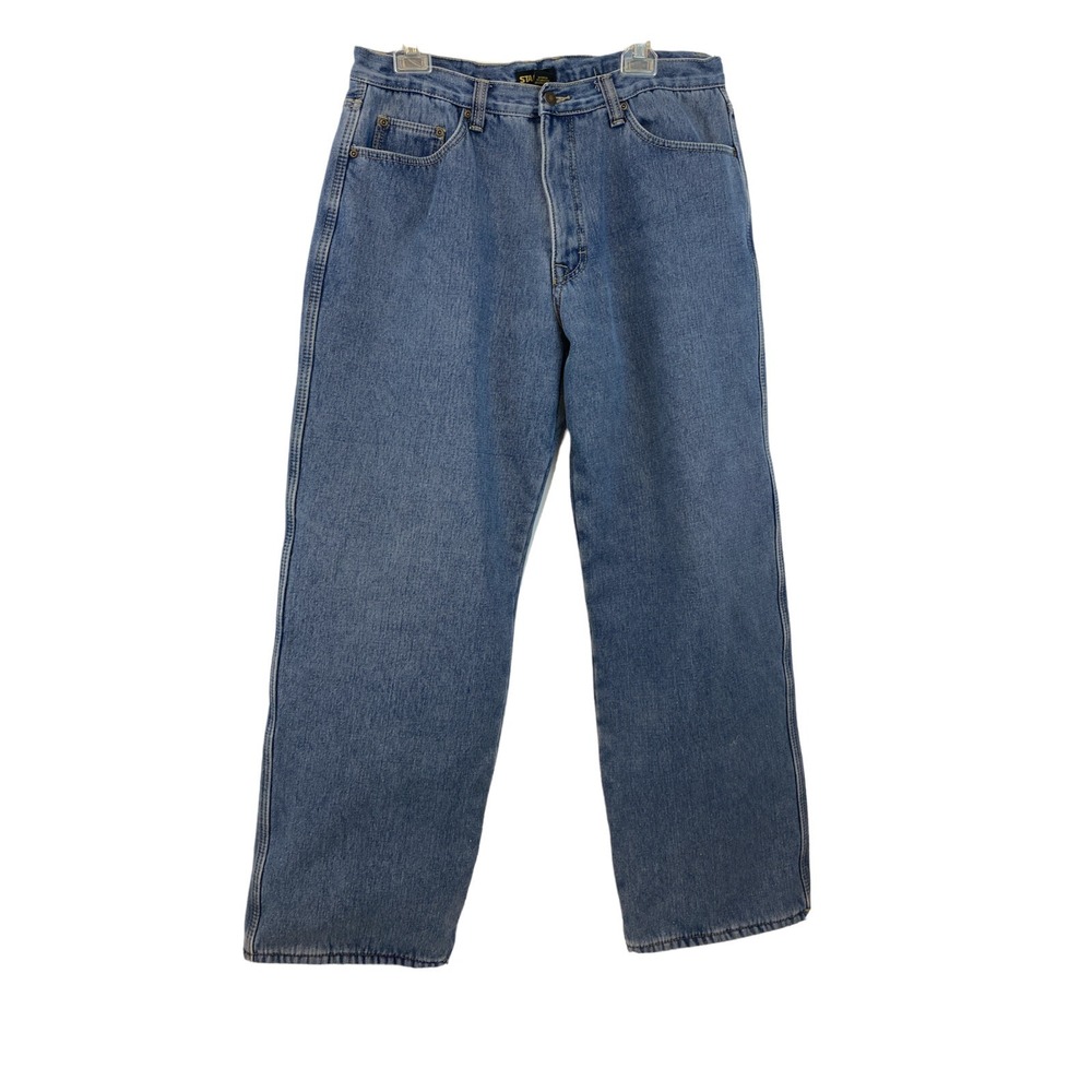 Stanley Jeans Mens 36x 32 Fleece Lined 5 Pocket Dark Wash Workwear Denim Pants